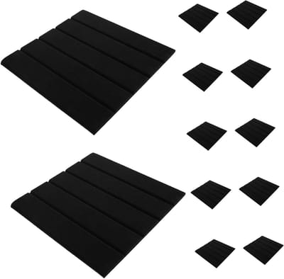 Geluidsisolerende Panelen - Akoestische Tegels - Ruimte Dempen - Zelfklevende Achterkant - 12 Stuks - Zwart