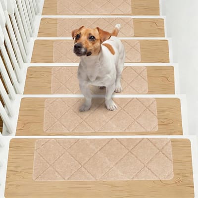 Trapmatten - Tredenvilten Traptreden - Veilig Lopen - Zelfklevende Antislip - 55 x 19 cm - Beige