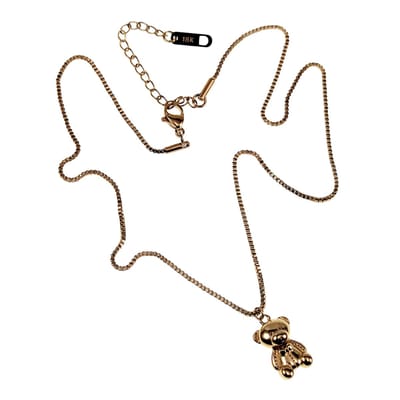 45cm Ketting Dames - Verguld RVS - Verstelbaar - Ketting met Beer Hanger
