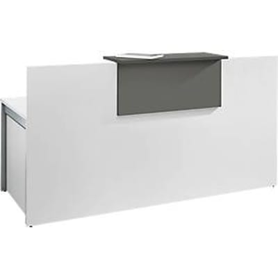 Receptiebalie Come-In - 1 houten blad - recht - breedte 1800mm - wit/grafiet