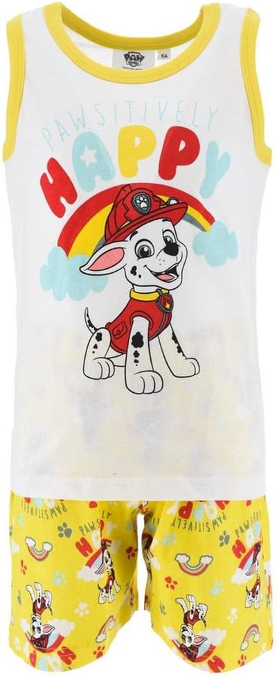 Paw Patrol shortama - maat 98 - geel / wit - Marshall pyjama