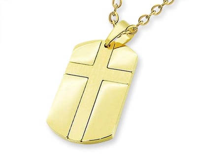 Amanto Ketting Arcan G - 316L Staal - Dogtag - Kruis - 21x36mm - 60cm