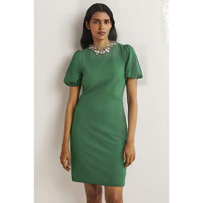 Boden Cut Out Jersey Mini Dress Grn Maat: 18L | Mini Jurken Outlet | Dames | Groen