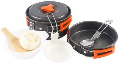 Kampeer Kookset - Outdoor Tafelgerei - Reizen Picknick - Lichtgewicht Aluminium - 402 Gram