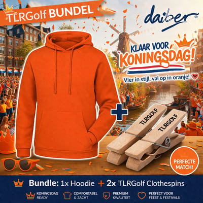 Daiber Oranje Hoodie Heren - Oranje Trui met Capuchon - Koningsdag Kleding - (Oranje) - Maat M - Inclusief 2 TLRGolf Wasknijpers