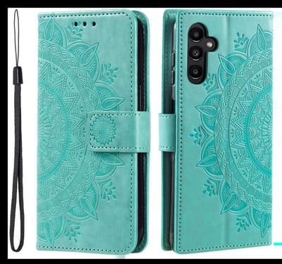 Mandala Book Case Geschikt voor Samsung Galaxy A26 - Hoesje met Pasjeshouder Groen