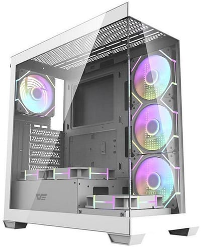 Darkflash Computer case DS900 (white) + 7 ARGB Fans - Case - Miditower - Wit