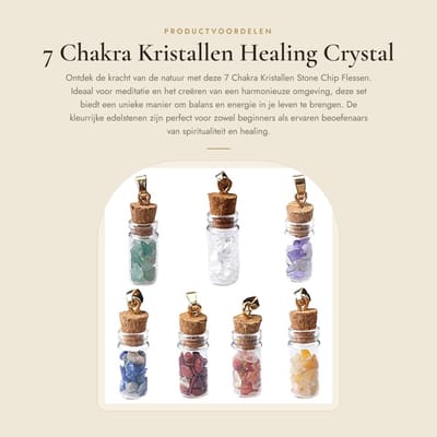 Dailygoods- Chakra Kristallen Set - 7 Stuks - Healing Edelstenen - Tuimelde Wensflessen - Balanceren Meditatie - Woondecoratie - Healing Crystals