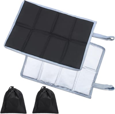 Set van 2 Opvouwbare Waterdichte Zitkussens voor Buiten met 2 Opbergvakken - Ideaal voor Camping, Sportevenementen en Picknicks