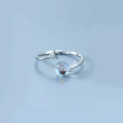 Romantisch Koppel Astronaut Planeet Ringen voor Vrouwen Zilveren Mannen Open Ringen Set Luxe Persoonlijkheid Vingerring Geliefdes Sieraden Cadeaus gray