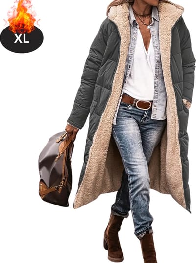 Livano Winterjas - Parka - Dames - Winter - Jas - Volwassen - Stijlvol - Donkergrijs - XL