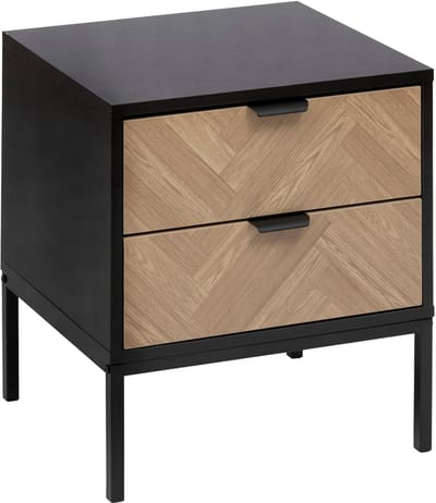 4livingz 4livings chevron nachtkastje met 2 softclose lades 45x40x50cm /zwart