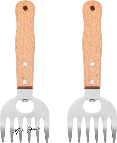 Mrs. Jones 2Pcs Vleesversnippering Klauwen - Rvs Bbq Shredder - Beerklauwen Vleeshandler Vorken Voor Verpletteren Getrokken Varkensvlees Kip Rundvlees Enz. .