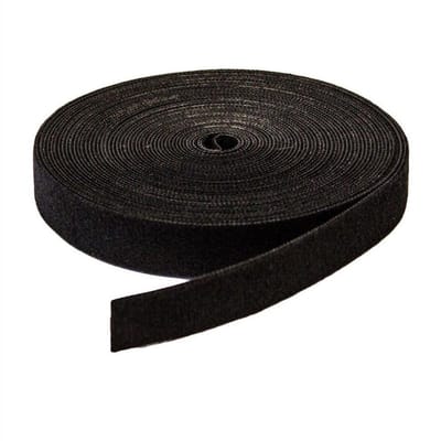 Zelfklevende klittenbandsluiting voor kabelbeheer 10 m / 2 cm Zwart