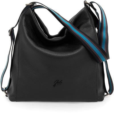 Gabs Leren Schoudertas Rugzak Aissa TG Bull Black Shoulder Bag Black Zwart