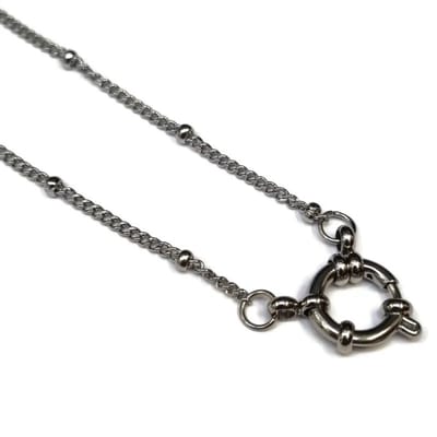 Aramat Jewels | Bedelketting | Ketting – Staal Bedelketting Bolletjes Schakel Zilverkleurig (2mm) | 45cm |45cm |2mm | Staal | Volwassenen | Verkleurd niet
