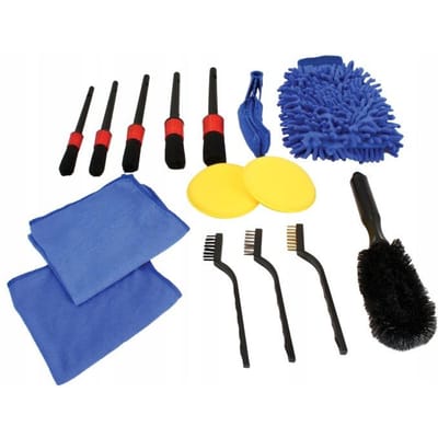 Autodetailing Set: 15 Delen - Borstels, Doeken & Meer