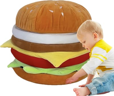 Ottoman met opslag - Voetkruk Poef - Ruimte Organiseren - Hamburgervorm - 30x30x30 cm - Meerdere kleuren