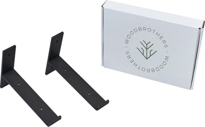 Metalen plankdragers zwart WoodBrothers 2 - 20 cm 2 stuks - Plankdrager - Plankhouder - Plankdragers - Plankdrager metaal - Plankdragers metaal - Plankdrager zwart - Plankdragers zwart - Plankdrager industriele - Industriele plankdragers