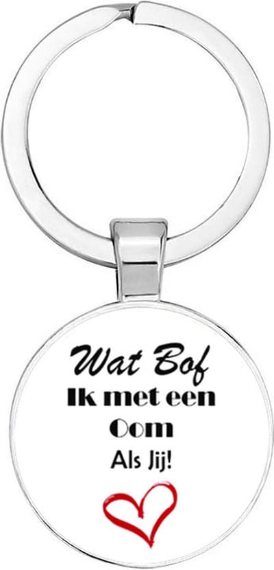 Akyol - Wat bof ik met een oom Sleutelhanger - liefde - de liefste oom - familielid - cadeautje voor oom - familie - beste ooit - cadeau - verjaardag - kado - geschenk - gift - verrassing - liefste ooit - 2,5 x 2,5 CM