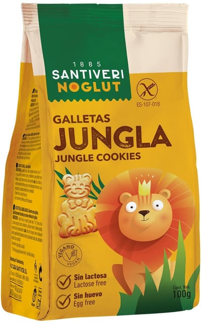 Santiveri Jungle koekjes naturel glutenvrij 100 Gram
