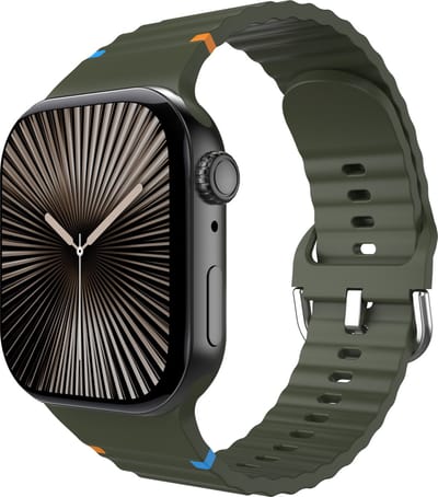 Cazy horlogebandje geschikt voor Apple Watch Bandje (ActiveFlex) - Smartwatchbandjes - Universeel bandje geschikt voor Apple 38/40/41/42 mm - Khaki