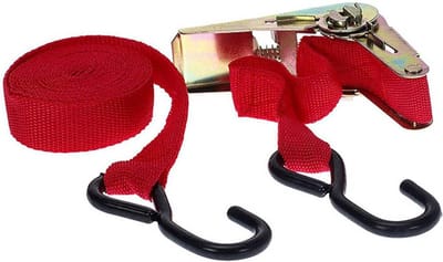 Ratelsjorband met haak - Spanband - Transport voertuig - 2-delig ontwerp - 23x16x5 cm - rood