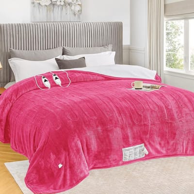 Verwarmde deken - Elektrische deken - Warmte en comfort - Dubbele bediening - Queen Size 213x229cm - Koraal Roze