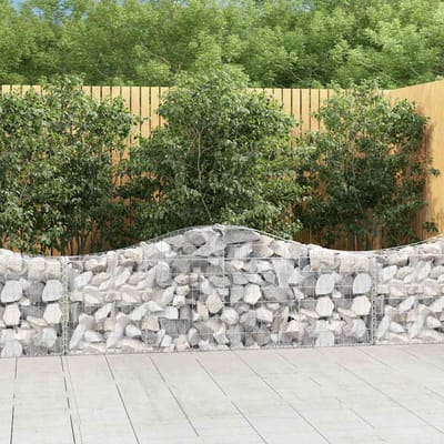 vidaXL - Schanskorven - 3 - st - gewelfd - 200x30x60/80 - cm - gegalvaniseerd - ijzer