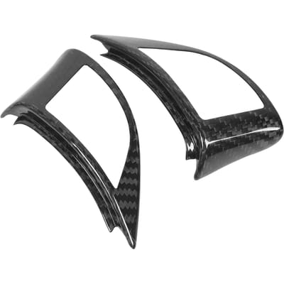 Couvercle Moulure Garniture Panneau Boutons Volant Fibre de Carbone Ajustement Précis Remplacement pour Fiat 500 black