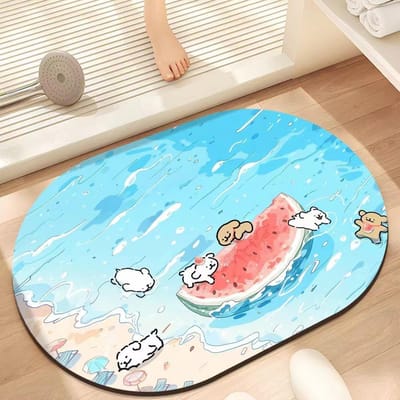 Tapis de sol Chien Dessin Animé Ménage Salle de Bain Toilettes Imperméable Séchage Rapide Doux Tapis pour Pieds Simple Dépoussiérage Antidérapant Paillasson 30*50