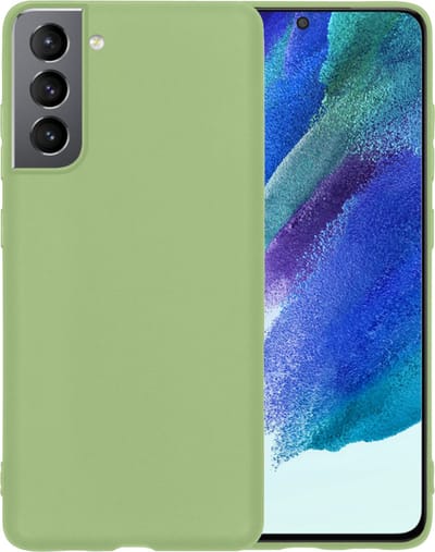 Hoesje - Geschikt voor Samsung Galaxy S21 FE - Sterk & Shockproof - Siliconen Case - Hoes Cover - Telefoonhoes - Groen