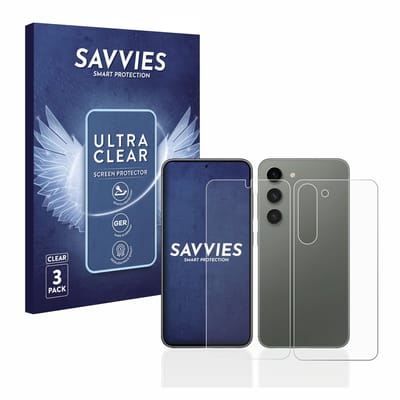 Savvies - Screenprotector voor Samsung Galaxy S23 (Voor+Achter) - Folie Beschermfolie transparant 6 Stuks