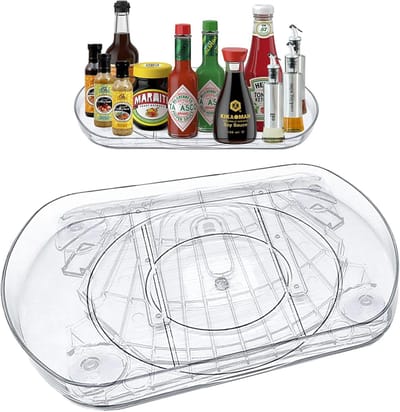 Famanu - Rechthoekige koelkast organizer 40x28 cm antislip draaibaar kunststof