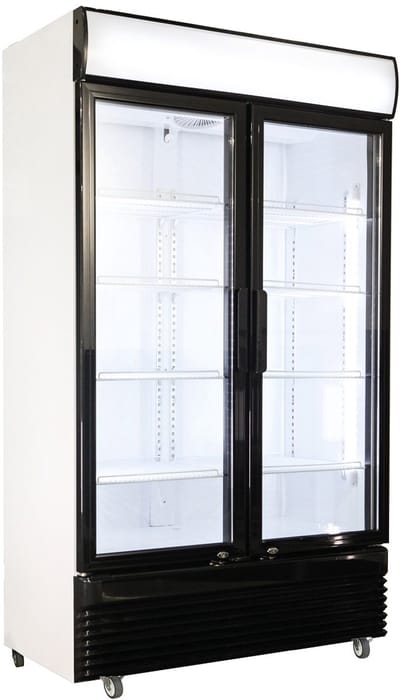 Combisteel Koelkast - 750L - Zwart/Wit - +2°C/+10°C - Geforceerd - 2 Draaideuren - Wielen - 1120x610x1965mm - Horeca Koelkast