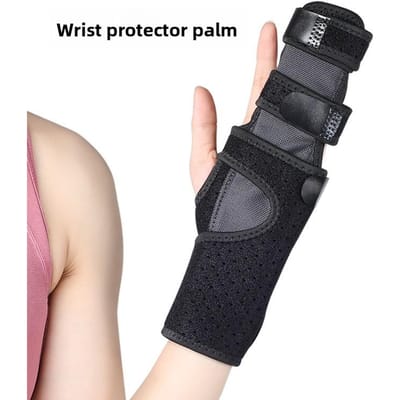 Ceinture de Fixation Doigt Poignet Attelle Multifonctionnelle de Fixation Hallux Valgus Doigt Protection Poignet Right hand noir