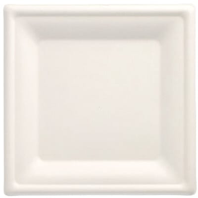 10x 50 Borden van suikerriet pure hoekig 20 cm x 20 cm wit