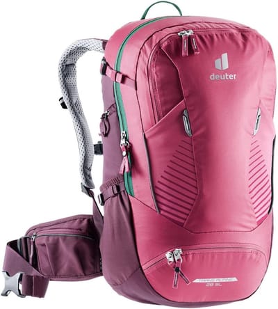 Fietsrugzak Dames - Tourrugzak Outdoor - Meerdaagse Fietstochten - Optimale Rugventilatie - 28 Liter - Ruby-Blackberry