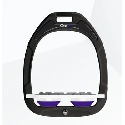 Plat Grip Zwart/Wit/Paarse Stirrup Flex-On Green Composite