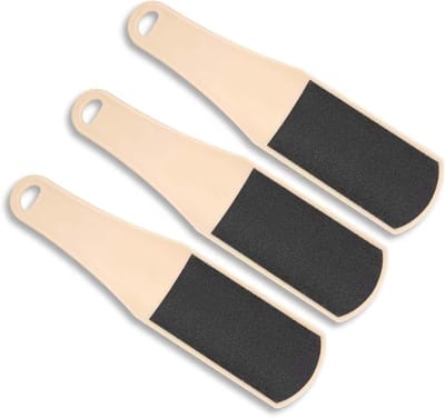 Allecto Plus - Voetvijl voor gladde voeten en pedicure (khaki) met dubbelzijdige vijl - Voor droge en ruwe huid - 3 stuks