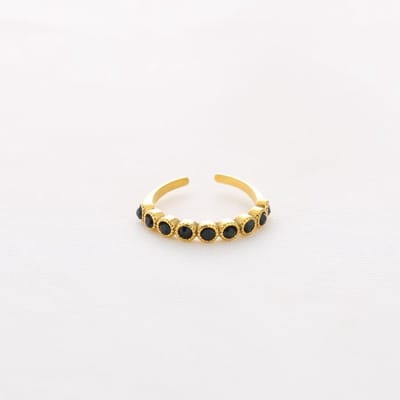 Bijoutheek Ring (Sieraad) Steentjes Rond Zwart
