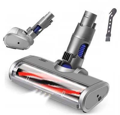 Fluff met zwanenhals – Gemotoriseerde borstelkop voor stofzuigers – Compatibel met Dyson V6/DC58/DC59/DC61/DC62 – LED-gemotoriseerde stofzuigerborstelkop – Geschikt voor harde vloeren en tapijt – Duurzame accessoires – Draadloos en draagbaar
