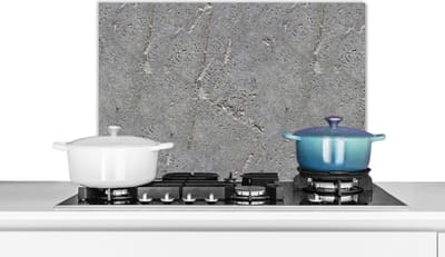 Spatscherm keuken 60x40 cm - Kookplaat achterwand Beton - Patronen - Steen - Muurbeschermer - Spatwand fornuis - Hoogwaardig aluminium