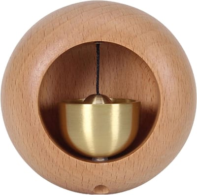 Deurbel Hout Messing - Deuropener Klokje - Bezoekers Aankondigen - Magnetische Installatie - 11.5 x 10.5 x 6.5 cm - Houtkleurig