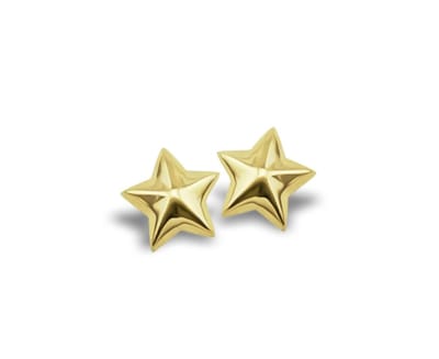Jwls4u Oorbellen Earstuds  Star 3D Goldplated JE005G