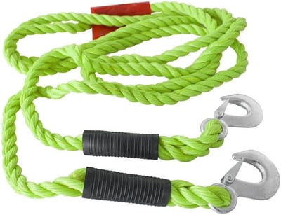 Slepen kabel 5000 kg - 4,5 m lengte - Met opslagzak en rode waarschuwing vlag - Veilig en robuust - ShopVlot