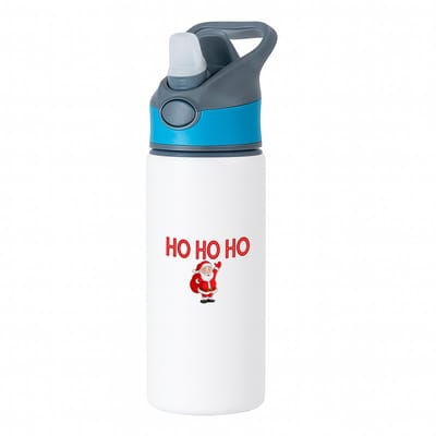 Hacebo® - Kerst kerstman waterfles met rietje blauw - Kerstmis - Kerst beker - winter - kerst - christmas - kerst cadeau - water fles - 650ML