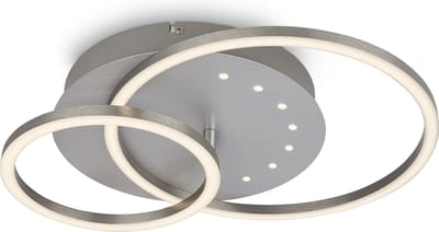 BRILONER - Plafondlamp - 3773019 - Zwenkbaar - Warm wit 3000K - Geheugenfunctie - Puntjes en frame afzonderlijk schakelbaar - 40 x 30 x 7,5 - Aluminiumkleurig