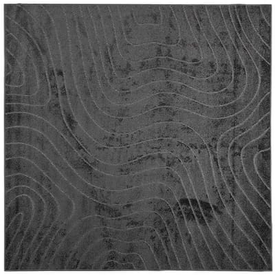 vidaXL - Binnen- - en - buitenkleed - PALMERAS - Antraciet - 120 - x - 120 - cm