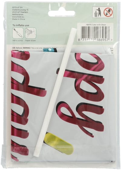 Folat - Folieballon 'Happy Birthday!' Cake Time - 72 cm - lucht